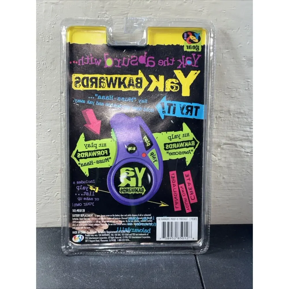1996 Yak BakWards Audio Recording toy Yes! Gear